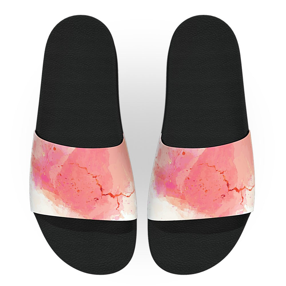 Pastel Peach Watercolor Slide Sandals