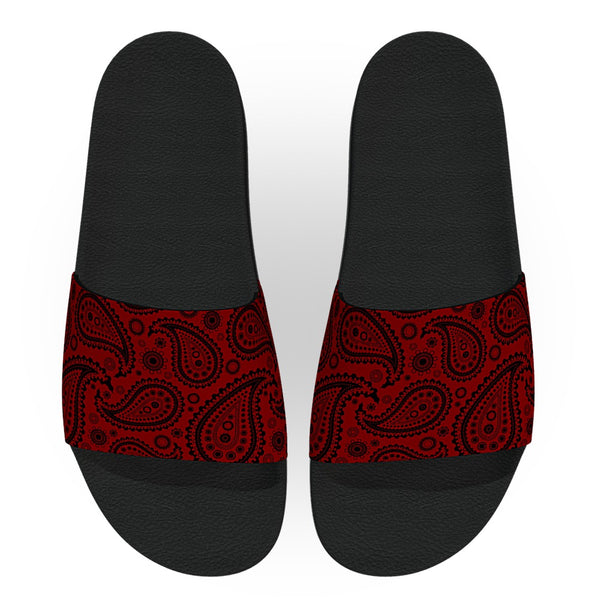 Red bandana flip flops sales