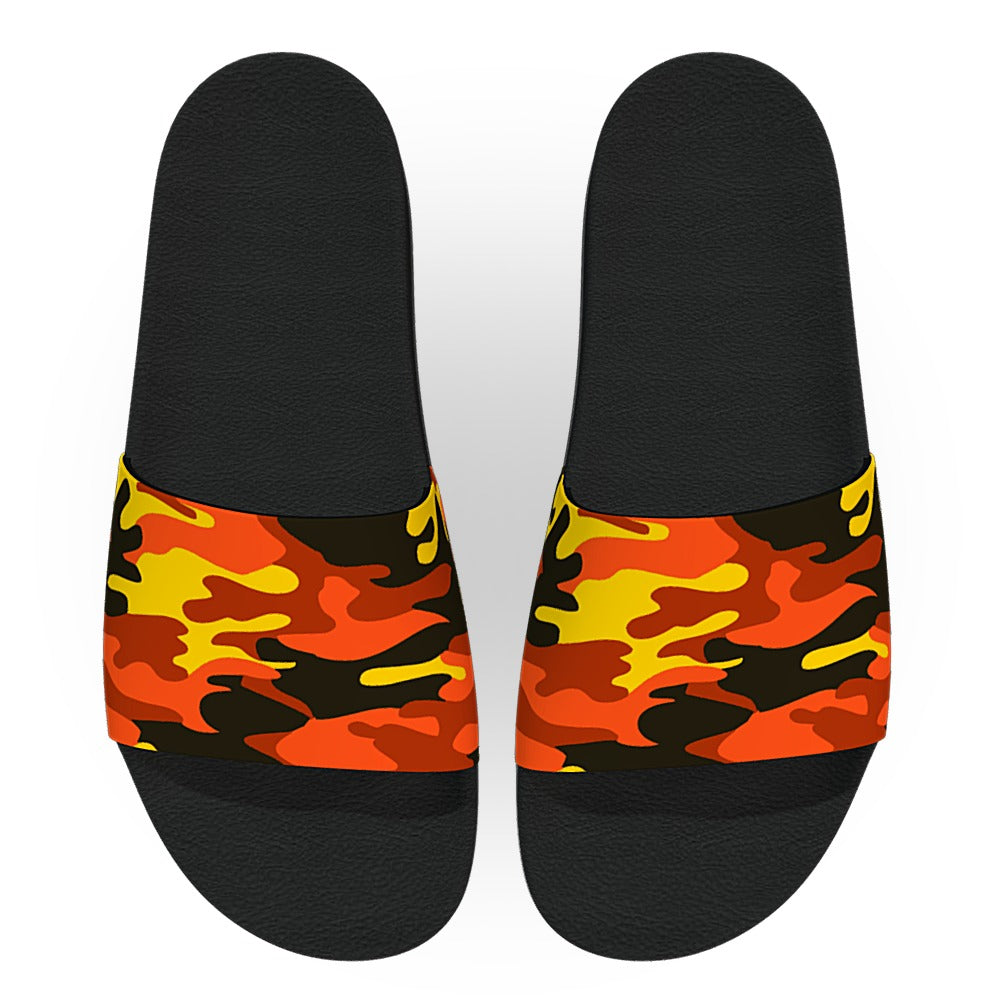 Orange Woodland Camouflage Slide Sandals