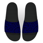 Blue and Black Bandana Slide Sandals