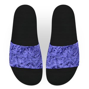 Purple Fur Slide Sandals