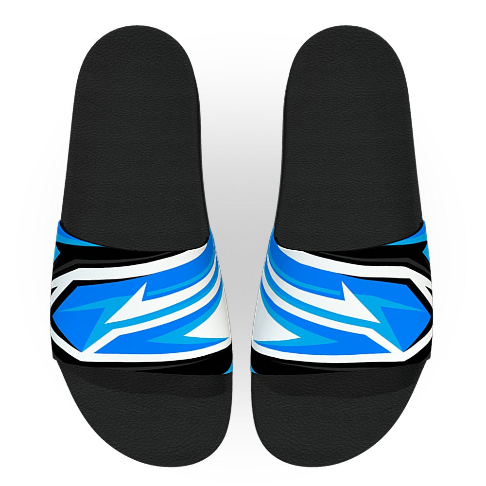 Blue Black White Slide Sandals