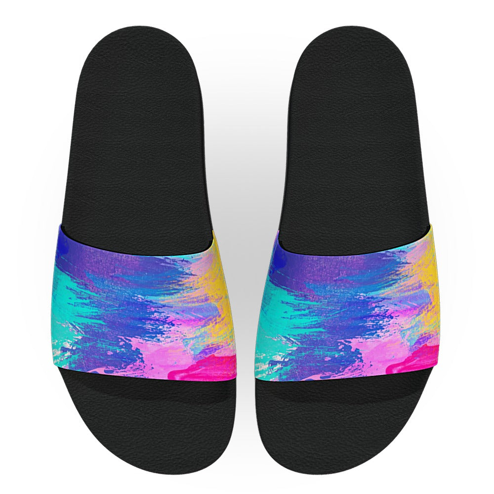 Rainbow Brush Paint Slide Sandals