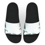 Green Tropical Leaves Slide Sandals