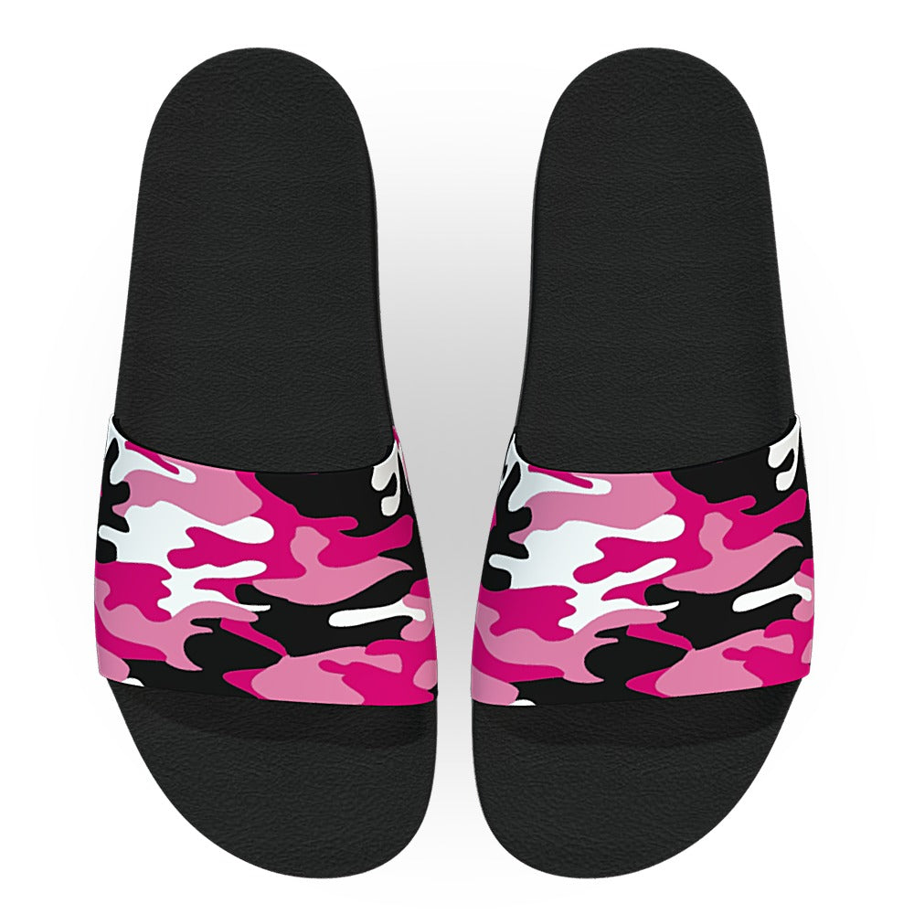 Pink Woodland Camouflage Slide Sandals