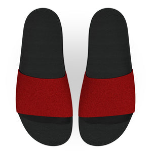 Red Denim Slide Sandals