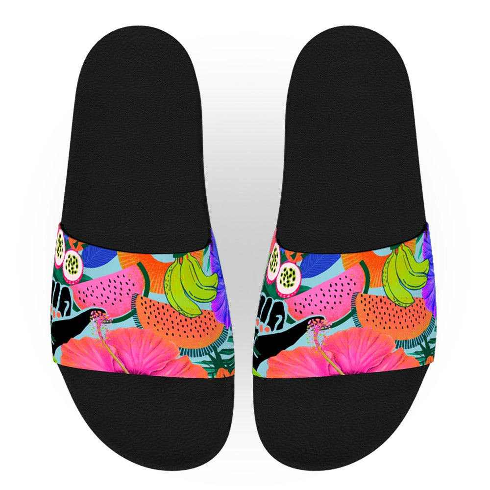 Fun Fruity Floral Slide Sandals
