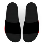 Red and Black Track Stripe Slide Sandals