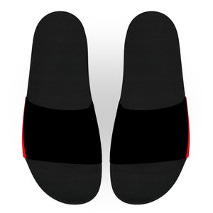 Red and Black Track Stripe Slide Sandals