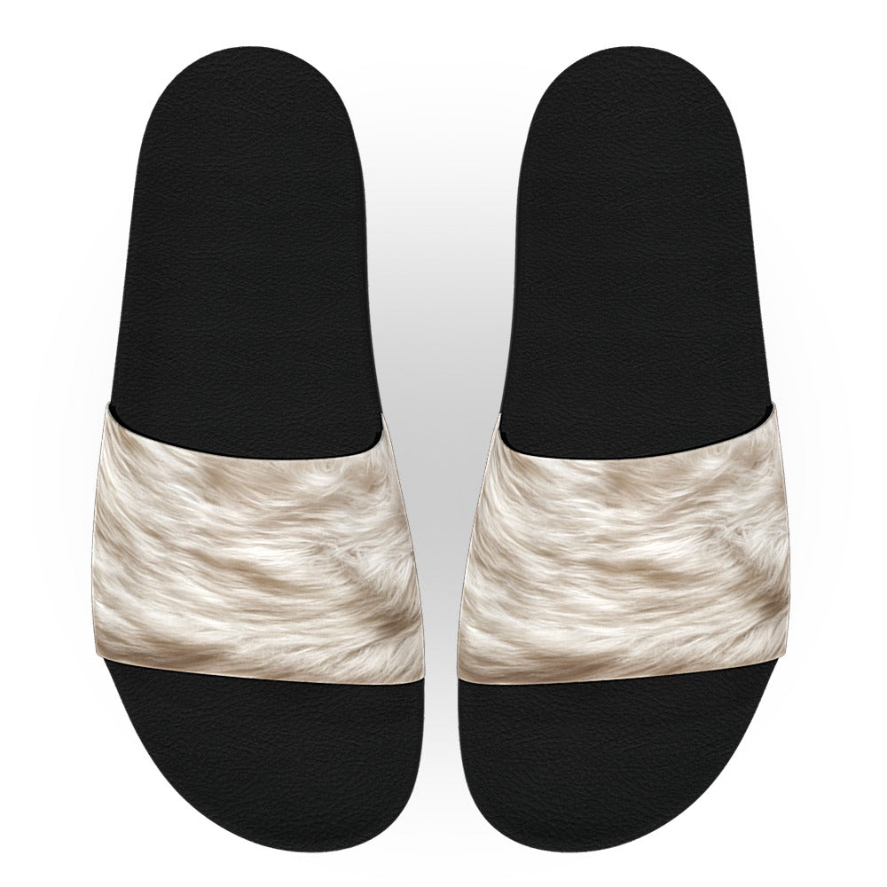 Ivory Fur Slide Sandals
