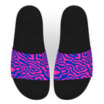 Pink and Blue Squiggle Pattern Slide Sandals