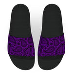 Purple and Black Bandana Slide Sandals