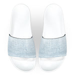 White Denim Slide Sandals