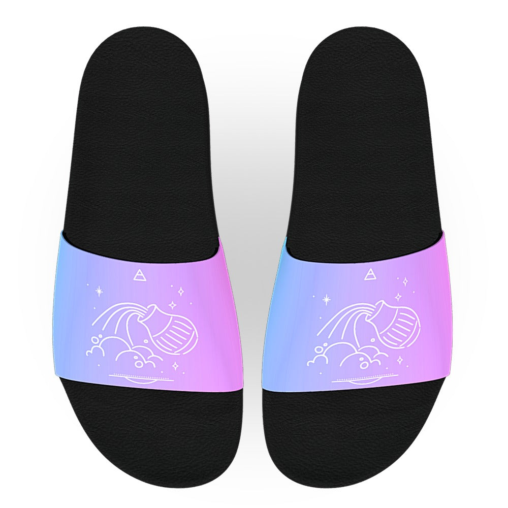 Colorful Aquarius Zodiac Slide Sandals