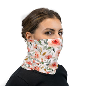 Watercolor Roses Neck Gaiter Face Mask