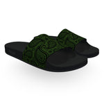 Dark Green Bandana Slide Sandals