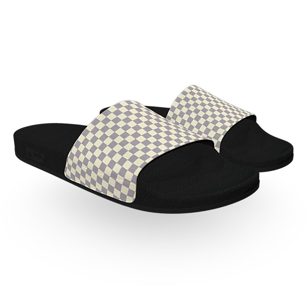 Light Checkerboard Luxury Slide Sandals