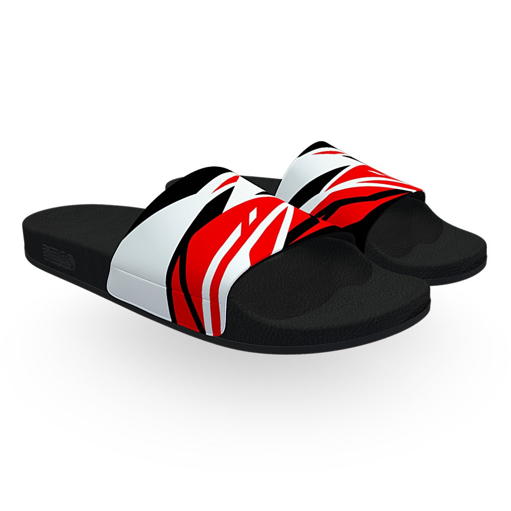 Speedy Red White Black Slide Sandals