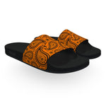 Orange and Black Bandana Slide Sandals