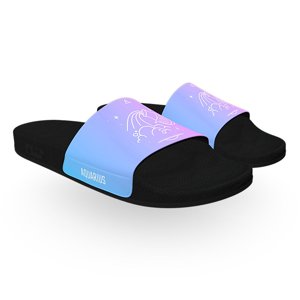 Colorful Aquarius Zodiac Slide Sandals