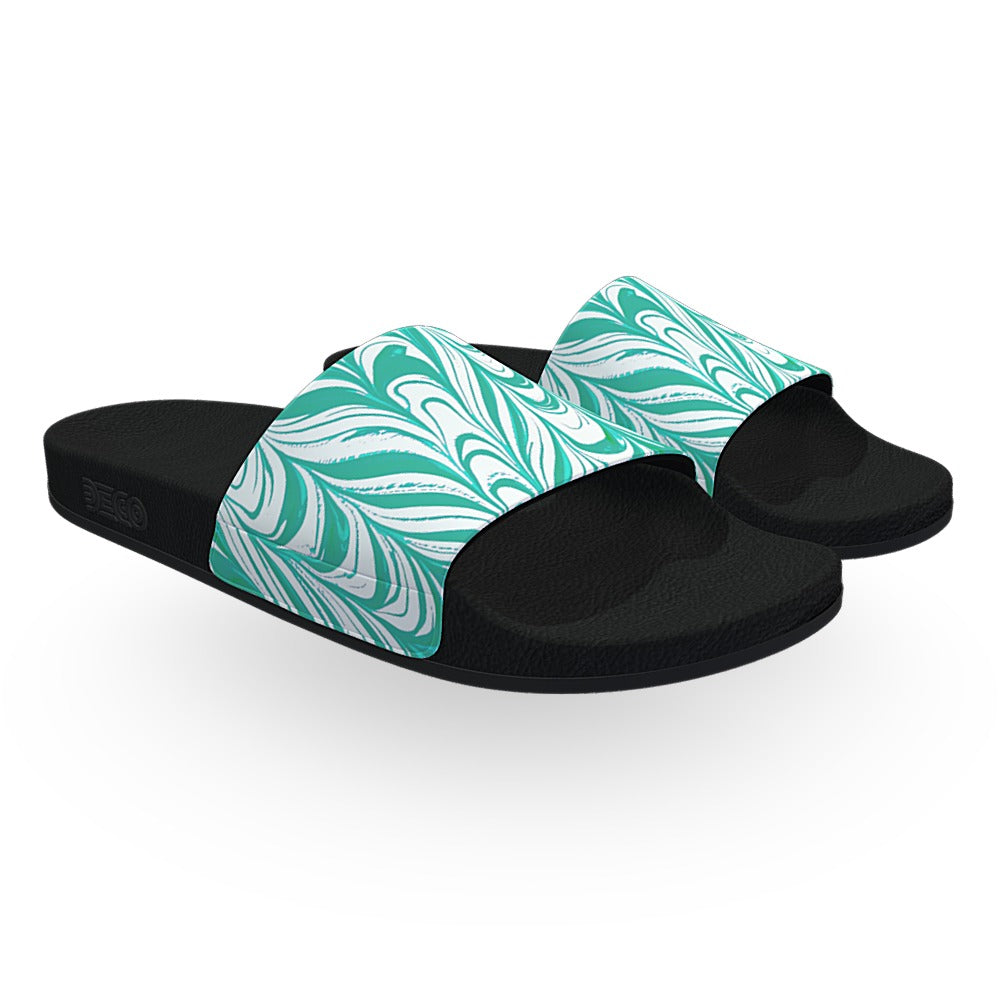 Cyan Candy Drip Slide Sandals