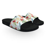 White Red Blue Watercolor Flowers Slide Sandals