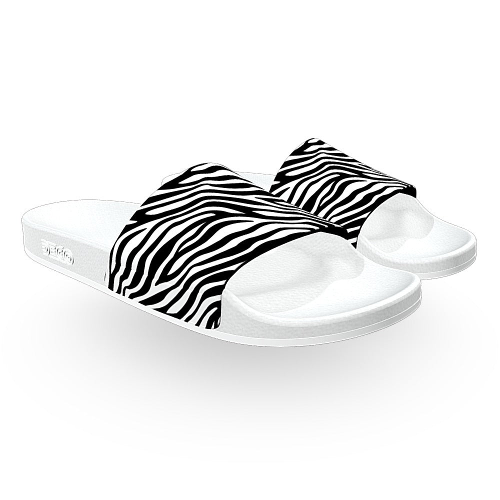 Zebra Print Slide Sandals
