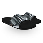 Silver Foil Slide Sandals