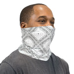 White Bandana Paisley Neck Gaiter Face Mask