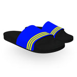 Lime and Royal Blue Track Stripe Slide Sandals