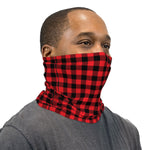 Red And Black Plaid Neck Gaiter Face Mask