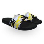 Yellow Woodland Camouflage Slide Sandals