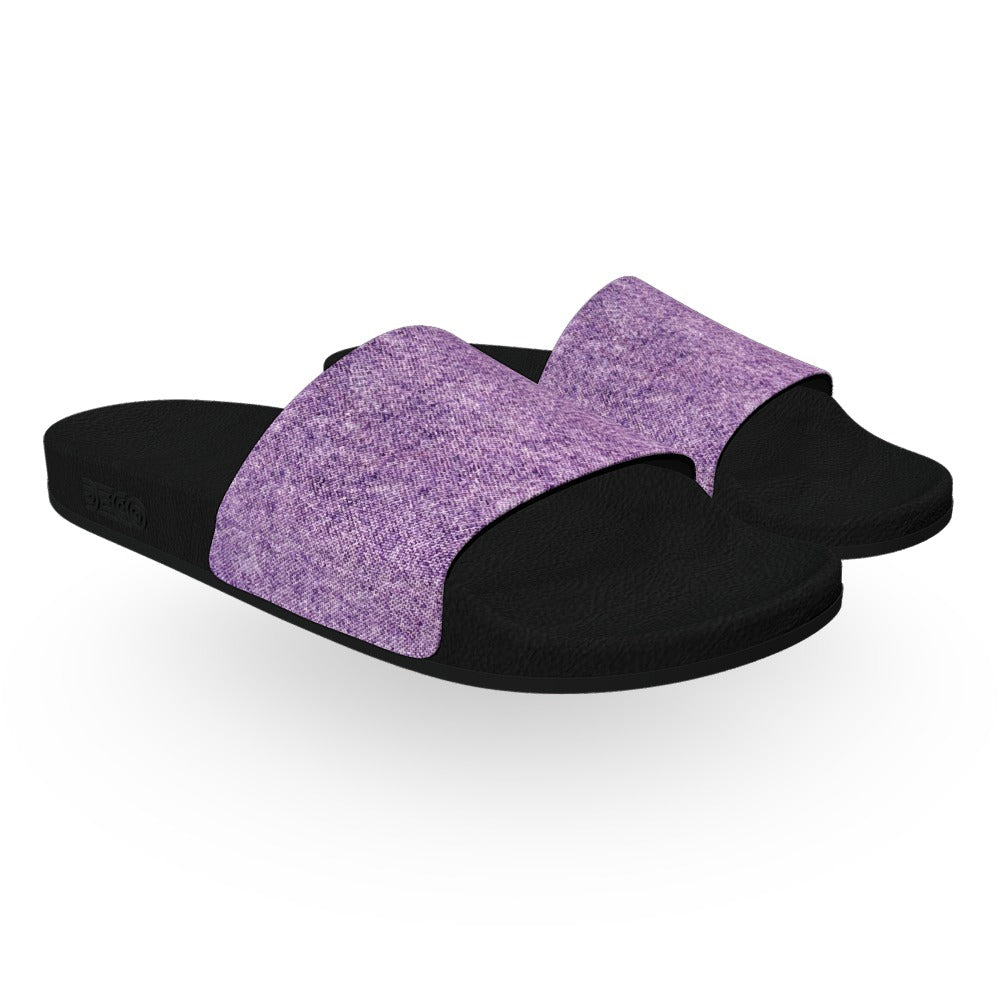 Faded Purple Denim Slide Sandals