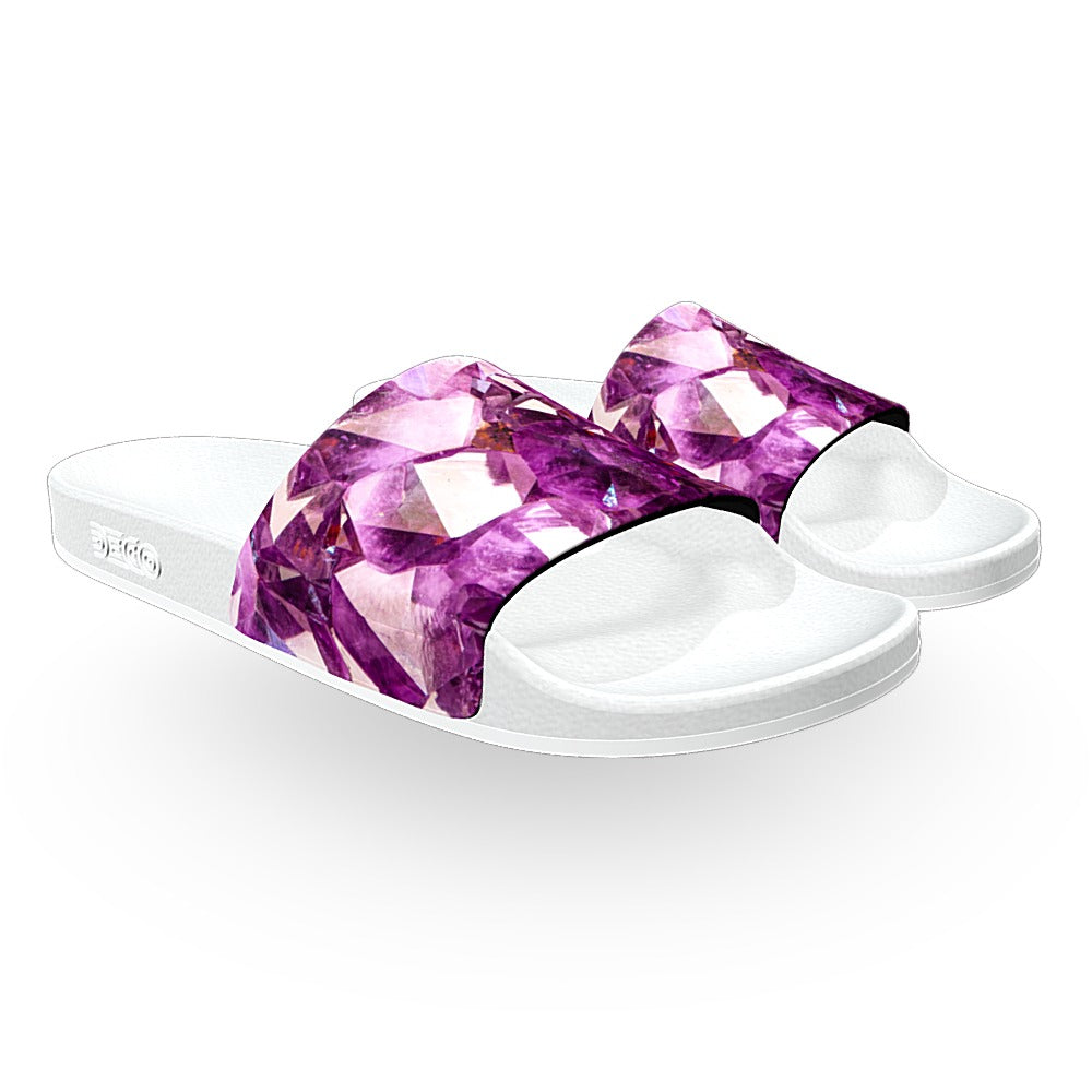 Crystal slide sandals hot sale