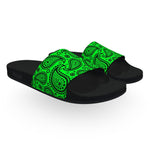 Bright Green Bandana Slide Sandals