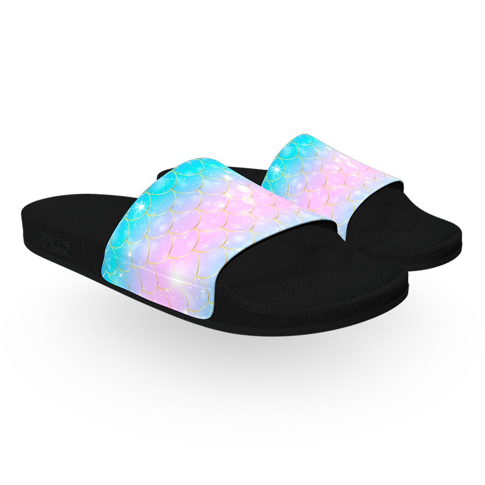 Sparkly Mermaid Fish Scales Slide Sandals