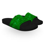 Green Shag Fur Slide Sandals