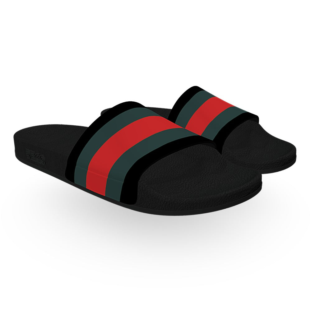 Black Slide Sandals with Green and Red Stripes Gucci Web Slide Black Sandals Size 14 Green Red Stripe  main image 2