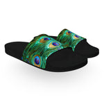 Peacock Feathers Slide Sandals