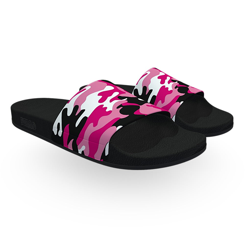 Pink Woodland Camouflage Slide Sandals