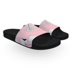 Pink Tropical Leaves Slide Sandals