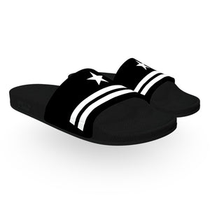 Black and White Star Slide Sandals