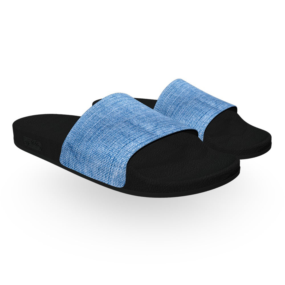 Light Wash Denim Slide Sandals