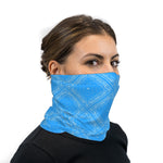 Light Blue Bandana Paisley Neck Gaiter Face Mask