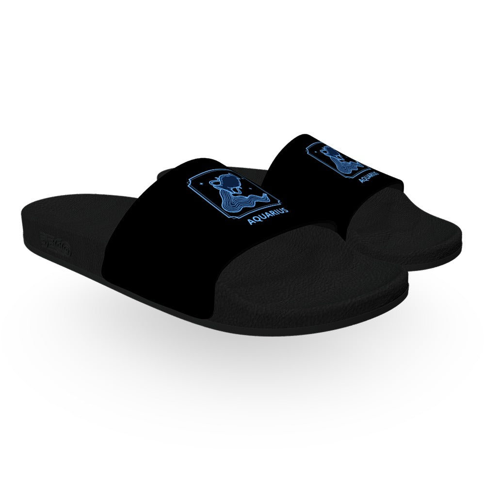 Dark Aquarius Zodiac Slide Sandals