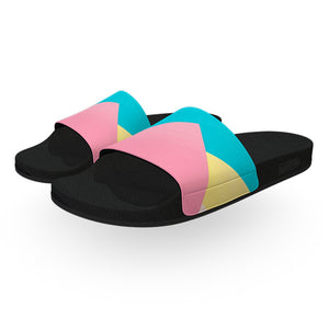 Blue Pink and Yellow Pastel Slide Sandals Deco Slides