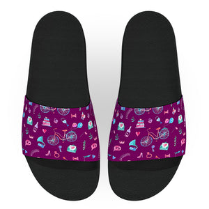 Purple Wedding Themed Slide Sandals