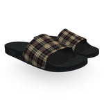 Monogrammed Burberry Plaid Slides