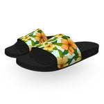 Yellow Green and Blue Tropical Slide Sandals