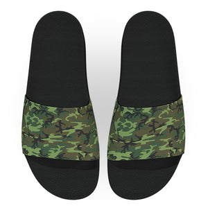 Dark Green Camouflage Pattern Slide Sandals